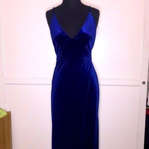 Blue velour dress
